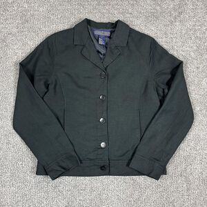 Vintage Herman Geist Jacket Womens 6 Black Linen Blend Office Career 90s 2000s